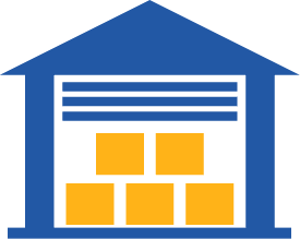 warehouse with boxes graphic